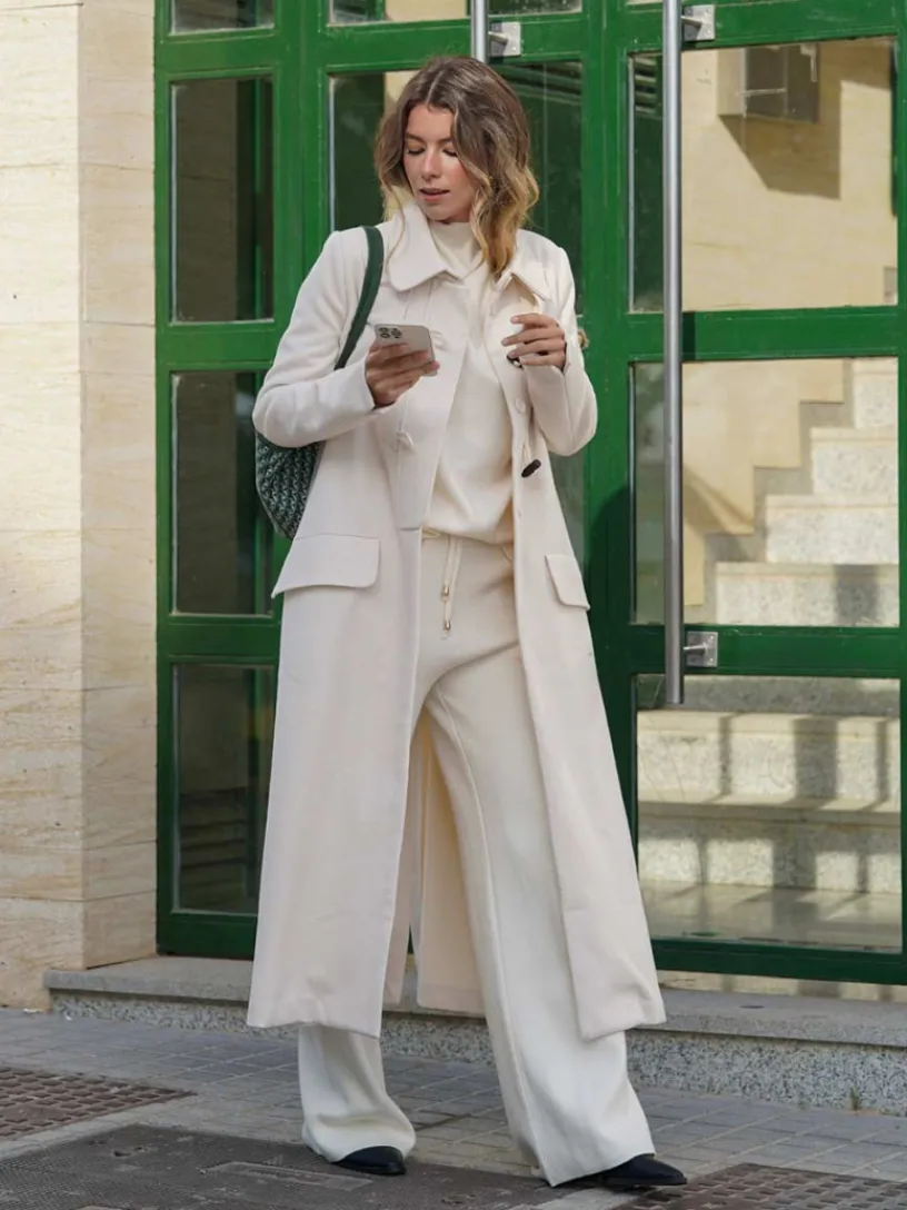 Abrigos Y Chaquetas|Chaquetas De Mujer-Mariquita Trasquilá ABRIGO LARGO OLIVIA Beige
