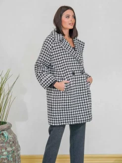 Abrigos Y Chaquetas-Mariquita Trasquilá ABRIGO PATA DE GALLO Negro/Blanco
