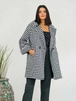 Abrigos Y Chaquetas-Mariquita Trasquilá ABRIGO PATA DE GALLO Negro/Blanco