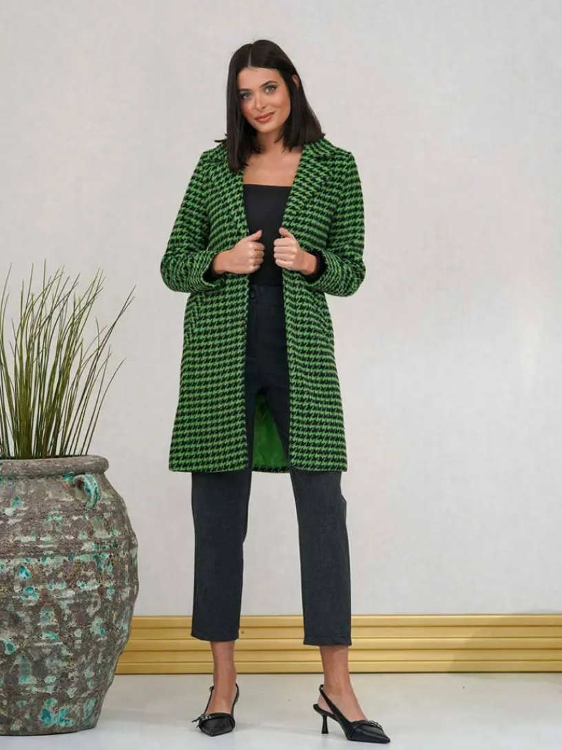 Abrigos Y Chaquetas-Mariquita Trasquilá ABRIGO PATA DE GALLO VERDE VerdeBenetton