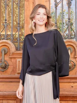 Blusas Y Camisas De Mujer|Blusas Y Tops De Fiesta-Mariquita Trasquilá BLUSA LAZO ALBORADA