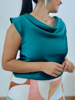 Blusas Y Camisas De Mujer|Blusas Y Tops De Fiesta-Mariquita Trasquilá BLUSA SATINADA CASCADA