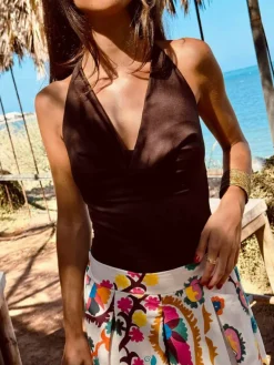 Blusas Y Camisas De Mujer|Blusas Y Tops De Fiesta-Mariquita Trasquilá BODY ESCOTE CASCADA