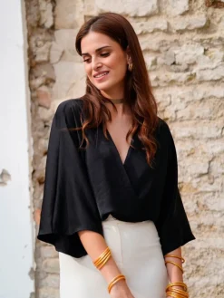 Blusas Y Tops De Fiesta-Mariquita Trasquilá BODY SATINADO MARSELLA