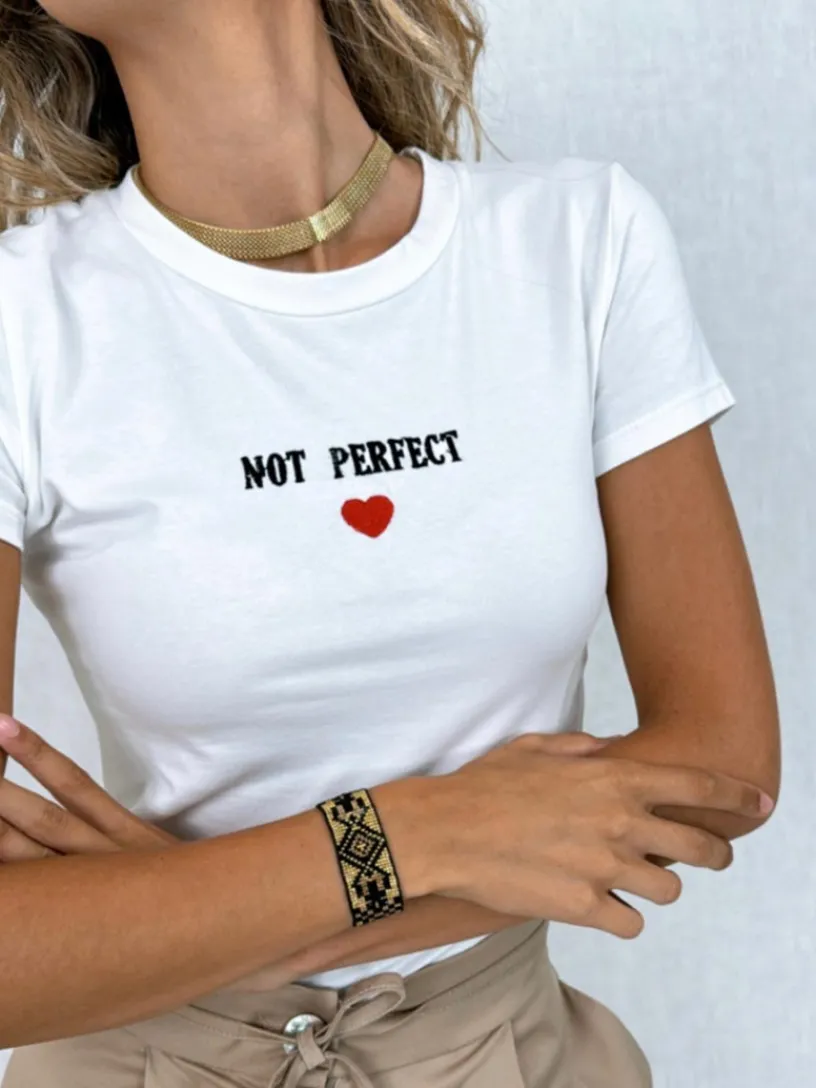 Camisetas De Mujer-Mariquita Trasquilá CAMISETA NOT PERFECT Blanco