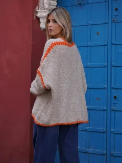 Jerséis Y Sudaderas De Mujer|Abrigos Y Chaquetas-Mariquita Trasquilá CARDIGAN OVERSIZE PESPUNTES