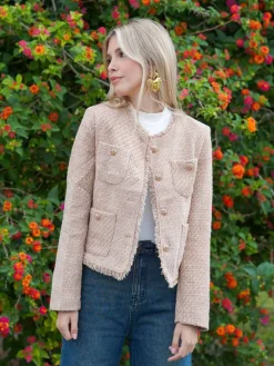 Abrigos Y Chaquetas|Chaquetas De Mujer-Mariquita Trasquilá CHAQUETA TWEED BeigeTostado