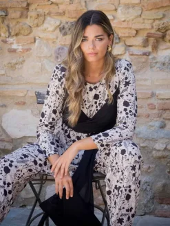 Vestidos De Invitada Bautizo|Pantalones De Fiesta-Mariquita Trasquilá CONJUNTO LIRIO Negroybeige