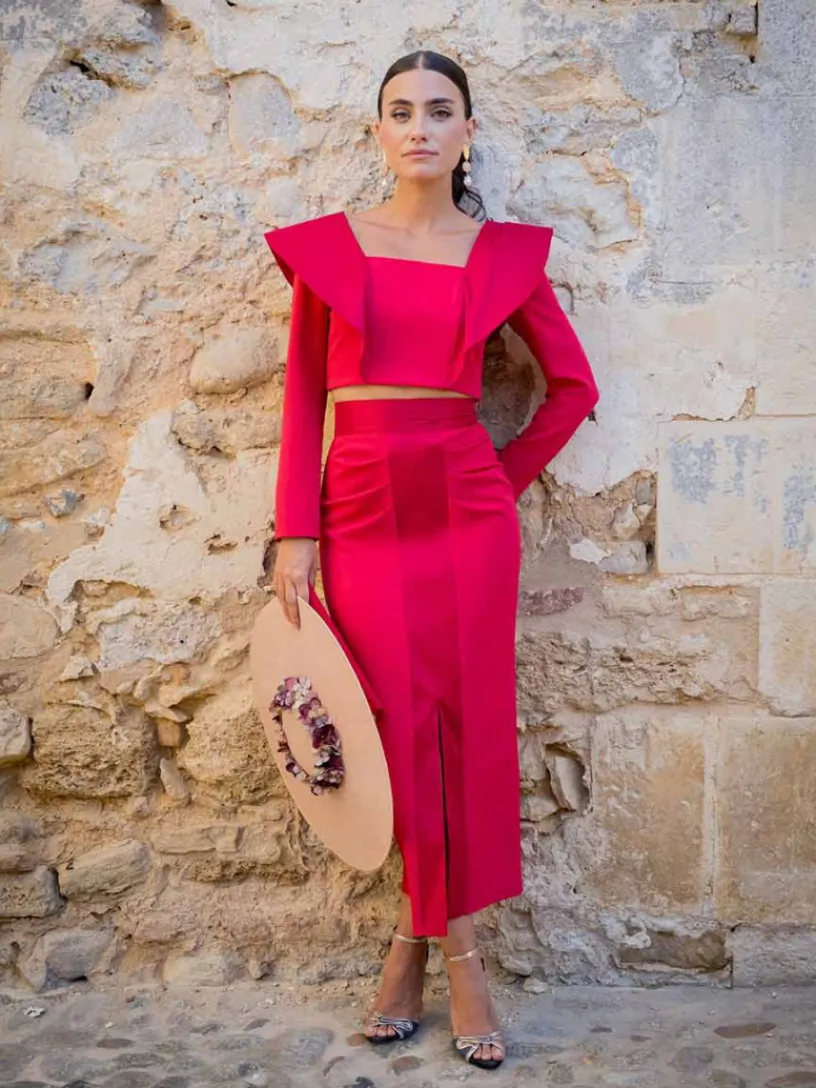 Vestidos Invitadas Boda De Día|Vestidos De Invitada Comunión-Mariquita Trasquilá CONJUNTO SOLERA Rojo