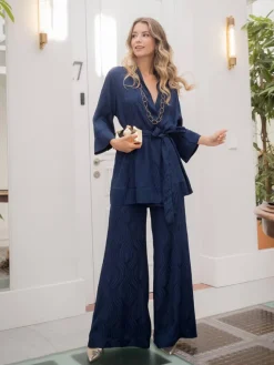 Pantalones De Fiesta|Trajes De Chaqueta-Mariquita Trasquilá CONJUNTO TAVOLARA AzulMarino