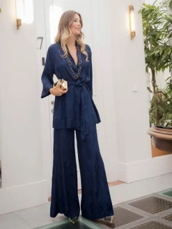 Pantalones De Fiesta|Trajes De Chaqueta-Mariquita Trasquilá CONJUNTO TAVOLARA AzulMarino