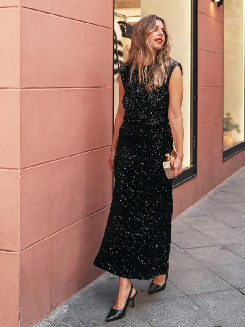 Faldas De Fiesta|Vestidos De Terciopelo-Mariquita Trasquilá FALDA TERCIOPELO LENTEJUELAS
