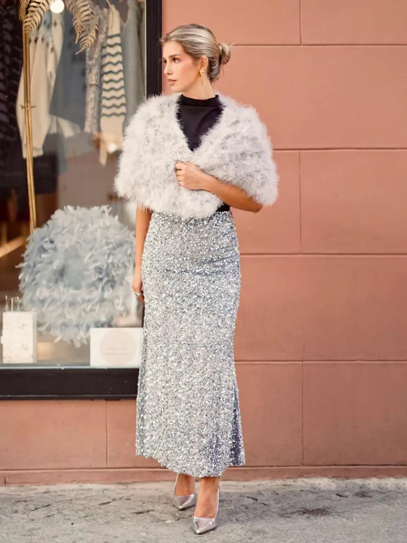 Faldas De Fiesta|Vestidos De Terciopelo-Mariquita Trasquilá FALDA TERCIOPELO LENTEJUELAS