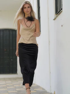 Faldas De Mujer|Vestidos De Terciopelo-Mariquita Trasquilá FALDA TERCIOPELO MIDI
