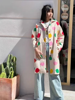 Abrigos Y Chaquetas-Mariquita Trasquilá GABARDINA MIDI LUNARES MACULA Beige