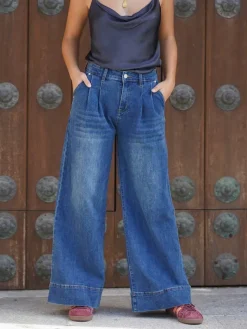 Pantalones De Mujer-Mariquita Trasquilá JEANS PINZAS VaqueroOscuro