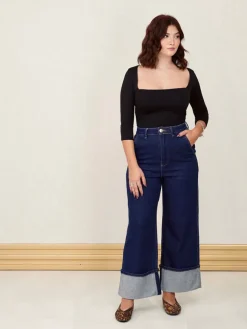 Pantalones De Mujer-Mariquita Trasquilá JEANS RECTO SELVEDGE VaqueroOscuro