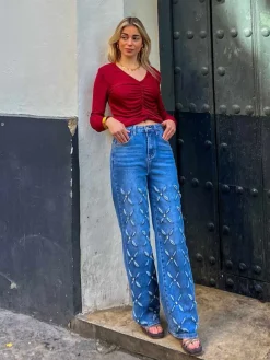 Pantalones De Mujer-Mariquita Trasquilá JEANS ROTOS FANTASIA Denim