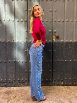 Pantalones De Mujer-Mariquita Trasquilá JEANS ROTOS FANTASIA Denim