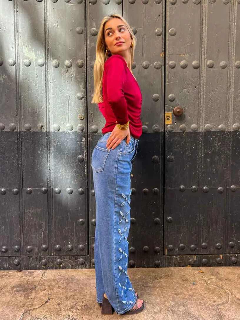 Pantalones De Mujer-Mariquita Trasquilá JEANS ROTOS FANTASIA Denim