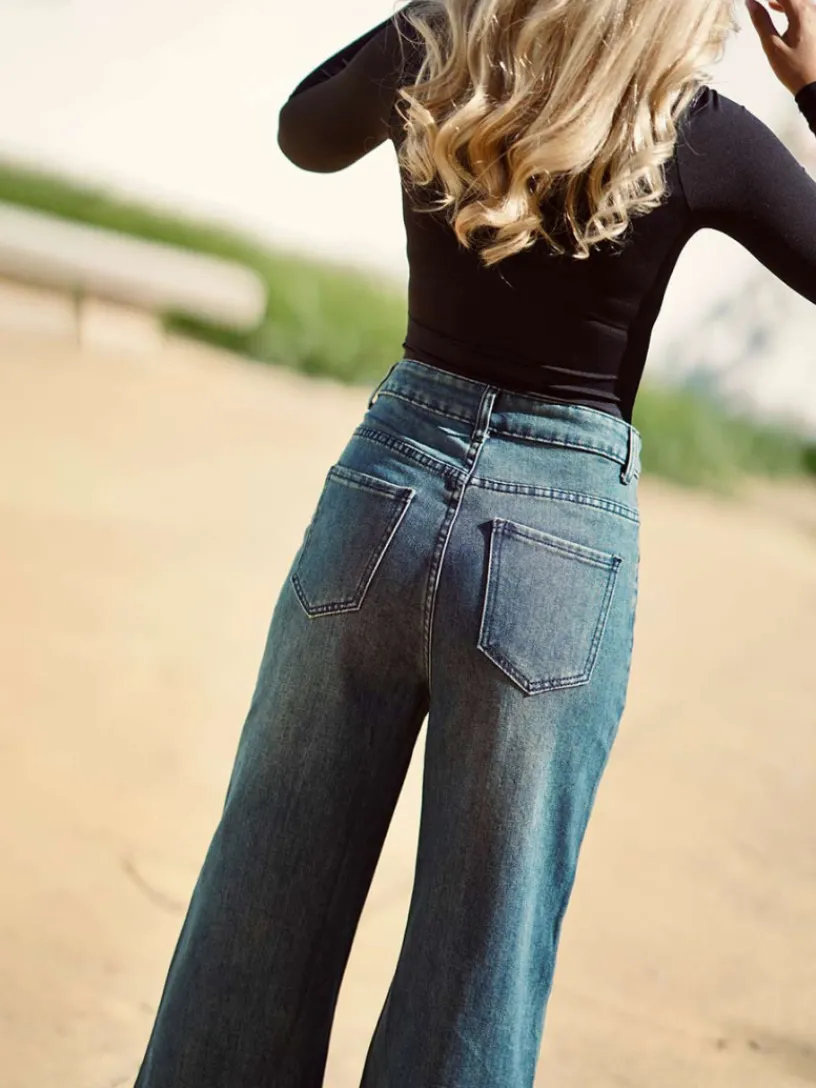 Pantalones De Mujer-Mariquita Trasquilá JEANS WIDE LEG SELECCION Denim