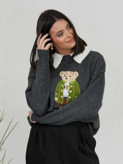 Jerséis Y Sudaderas De Mujer-Mariquita Trasquilá JERSEY BEAR GrisAntracita
