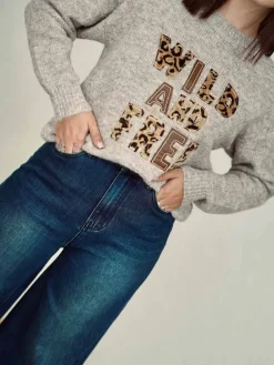 Jerséis Y Sudaderas De Mujer-Mariquita Trasquilá JERSEY FREE ANIMAL Gris