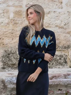 Jerséis Y Sudaderas De Mujer-Mariquita Trasquilá JERSEY ZIGZAG PAILLETES