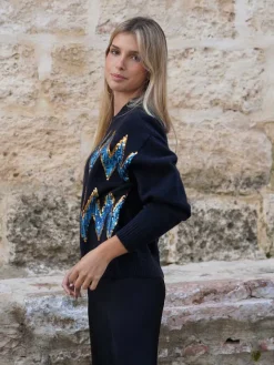 Jerséis Y Sudaderas De Mujer-Mariquita Trasquilá JERSEY ZIGZAG PAILLETES