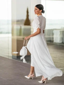 Vestidos Para Madres De Comunión|Vestidos De Novia-Mariquita Trasquilá MONO COLUMELA Blanco