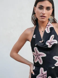 Vestidos De Mujer|Monos De Fiesta-Mariquita Trasquilá MONO ESTRELLAS Negro