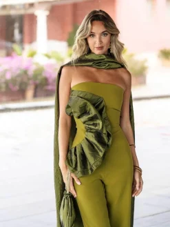 Vestidos De Graduación|Vestido De Puesta De Largo-Mariquita Trasquilá MONO VOLANTE RETAMA