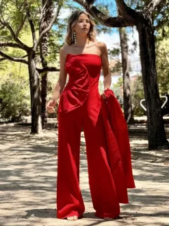 Vestidos De Graduación|Vestido De Puesta De Largo-Mariquita Trasquilá MONO VOLANTE RETAMA