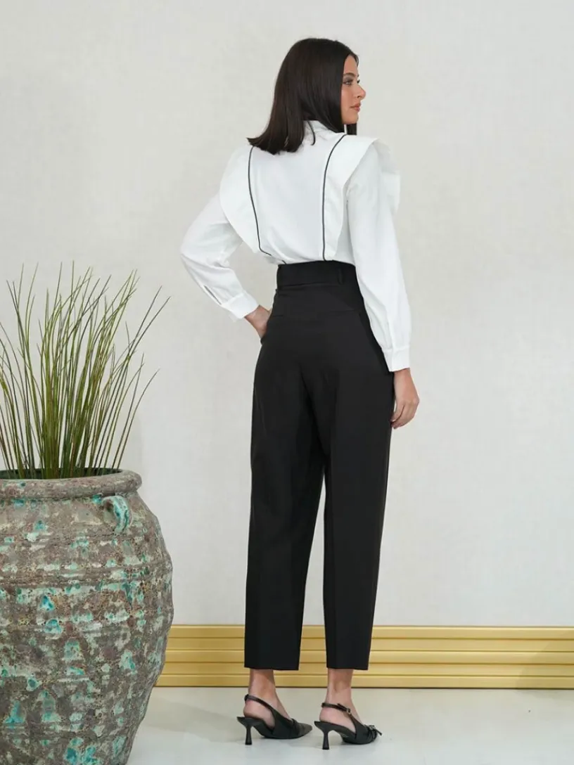 Pantalones De Fiesta|Pantalones De Mujer-Mariquita Trasquilá PANTALON BAGGY PINZAS Negro