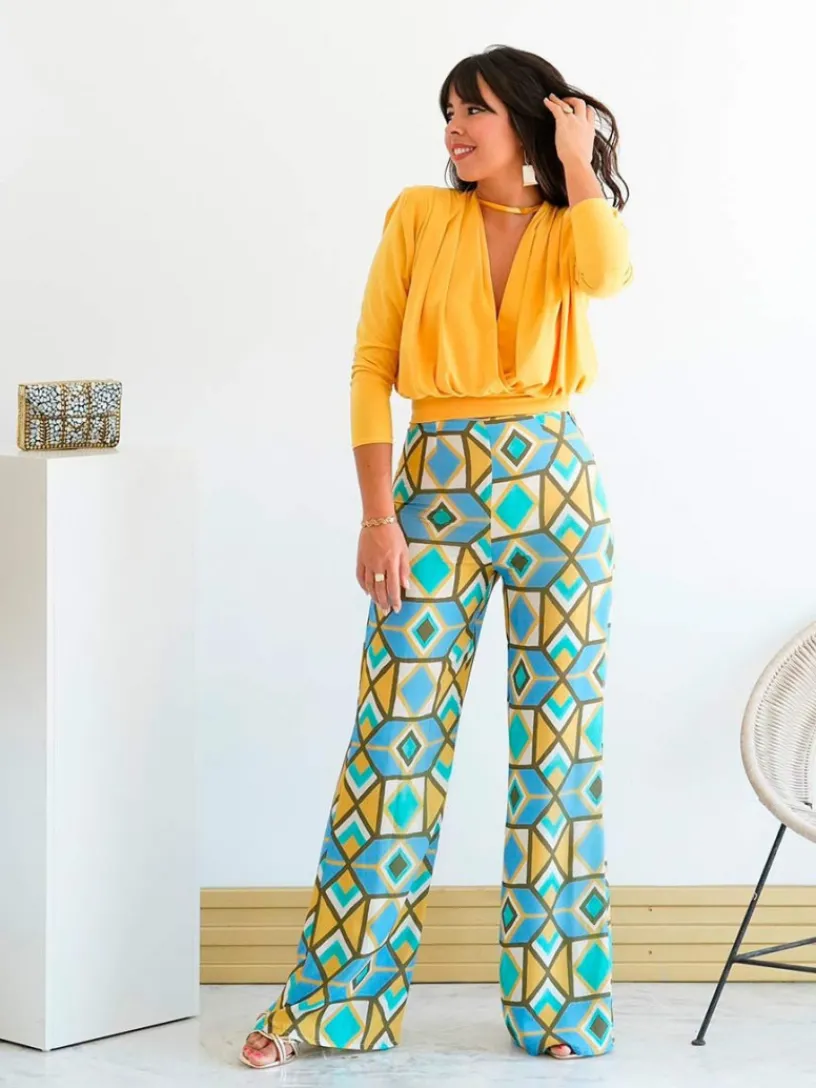 Pantalones De Mujer|Pantalones De Fiesta-Mariquita Trasquilá PANTALON DEBA AmarilloMostaza
