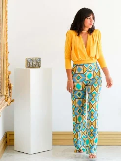 Pantalones De Mujer|Pantalones De Fiesta-Mariquita Trasquilá PANTALON DEBA AmarilloMostaza