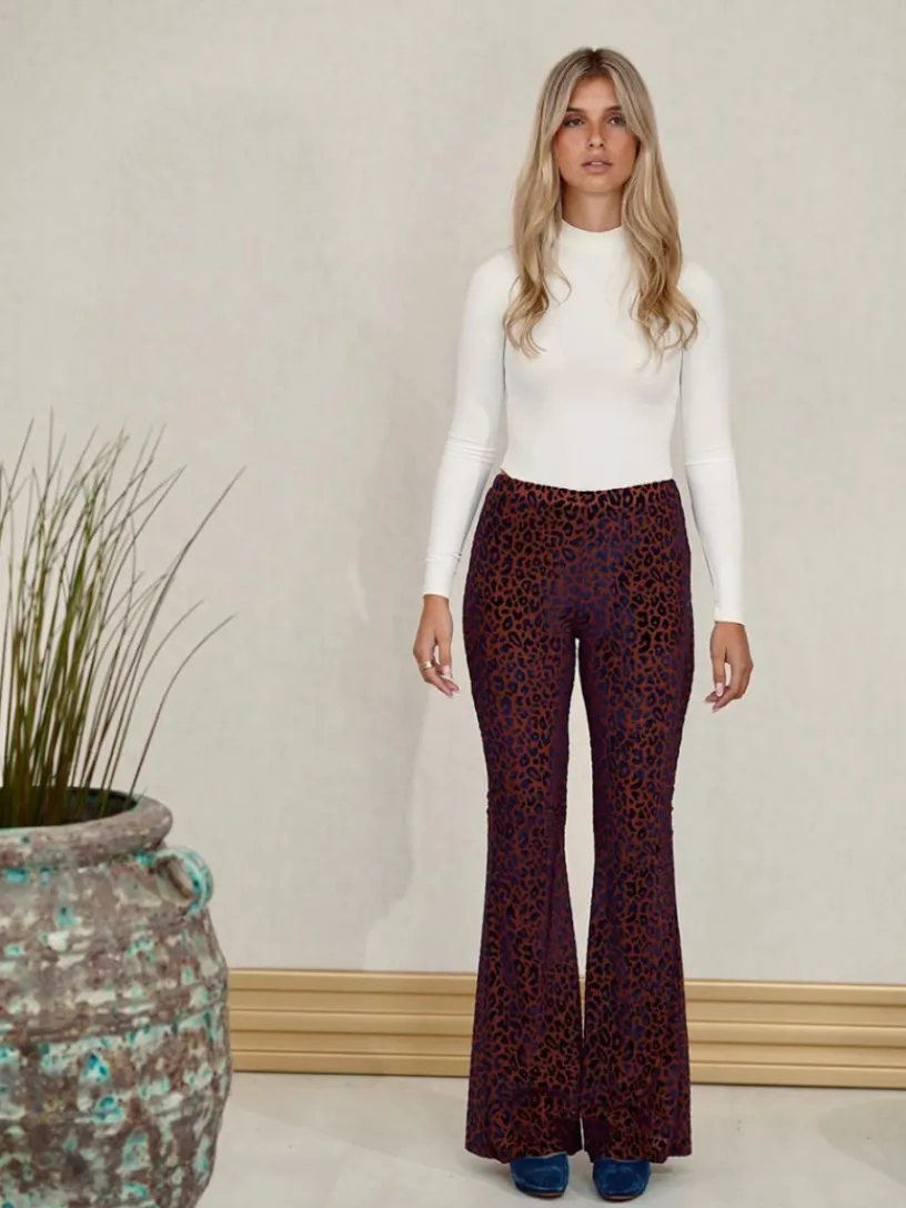 Pantalones De Mujer|Pantalones De Fiesta-Mariquita Trasquilá PANTALON FLARE LEOPARD