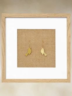 Joyas-Mariquita Trasquilá PENDIENTES PAJARITO METACRILATO M.T. Oro