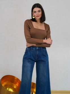 Camisetas De Mujer|Blusas Y Tops De Fiesta-Mariquita Trasquilá TOP ESCOTE CUADRADO