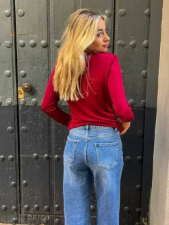 Camisetas De Mujer|Blusas Y Camisas De Mujer-Mariquita Trasquilá TOP FRUNCIDO ESCOTE V
