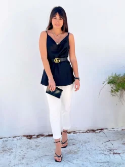 Blusas Y Camisas De Mujer|Blusas Y Tops De Fiesta-Mariquita Trasquilá TOP LENCERO CASCADA