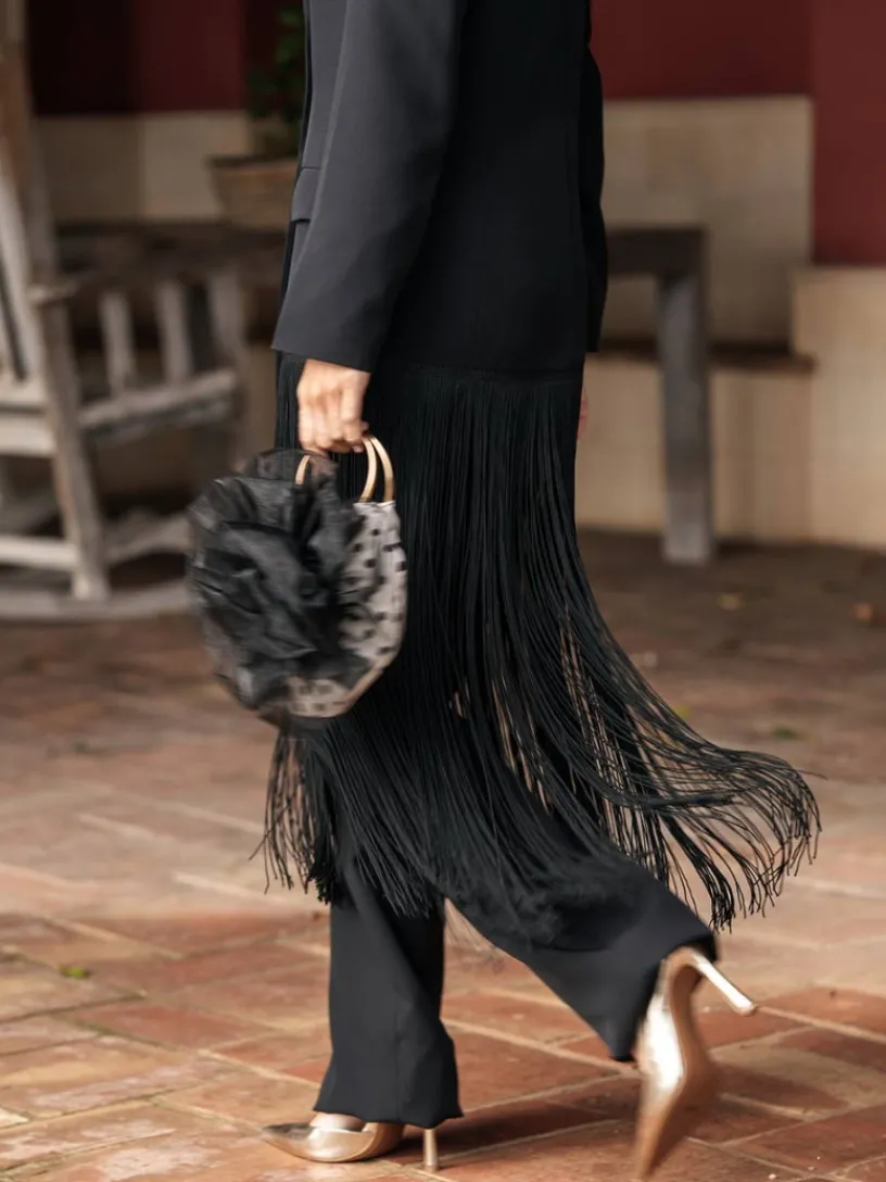 Vestidos De Invitada Comunión|Vestidos De Invitada Bautizo-Mariquita Trasquilá TRAJE LEVANTE Negro