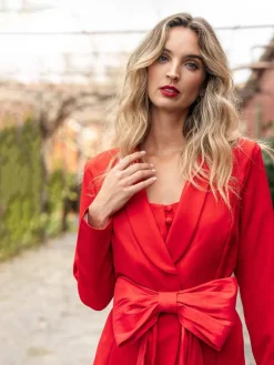 Vestidos De Invitada Comunión|Vestidos De Invitada Bautizo-Mariquita Trasquilá TRAJE MIRABRAS Rojo