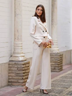 Pantalones De Mujer|Pantalones De Fiesta-Mariquita Trasquilá TRAJE MIRACLE Beige