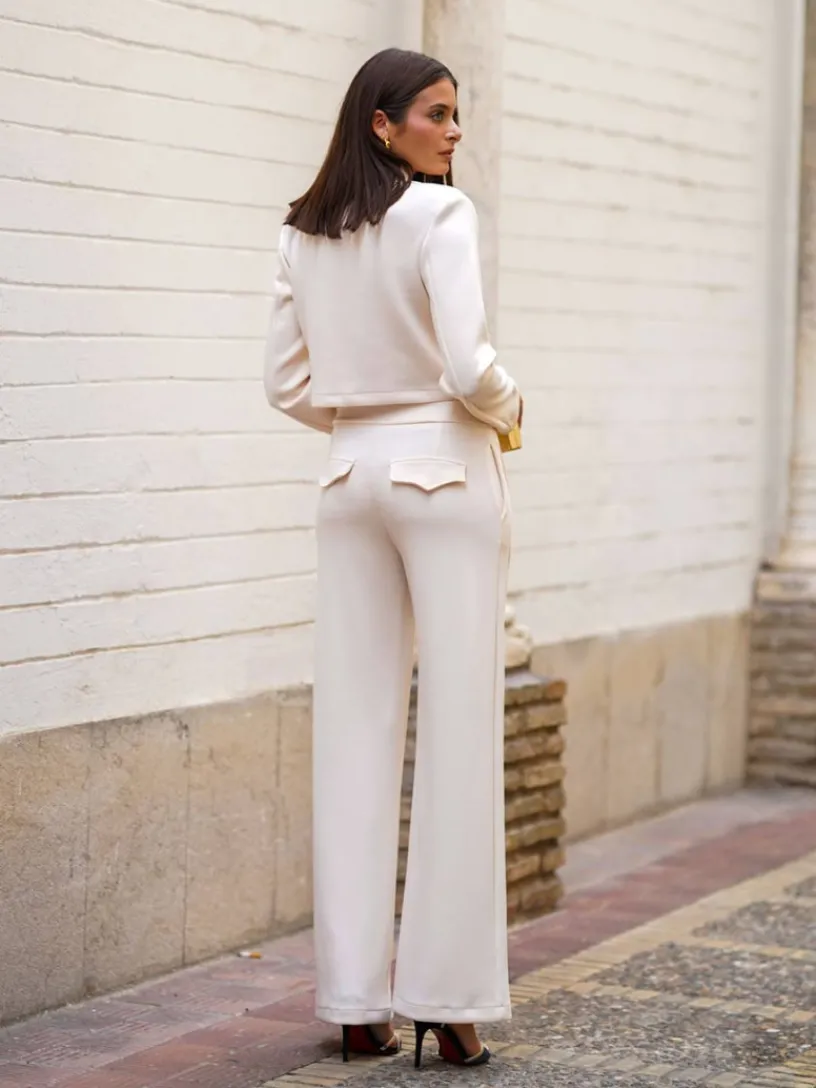 Pantalones De Mujer|Pantalones De Fiesta-Mariquita Trasquilá TRAJE MIRACLE Beige