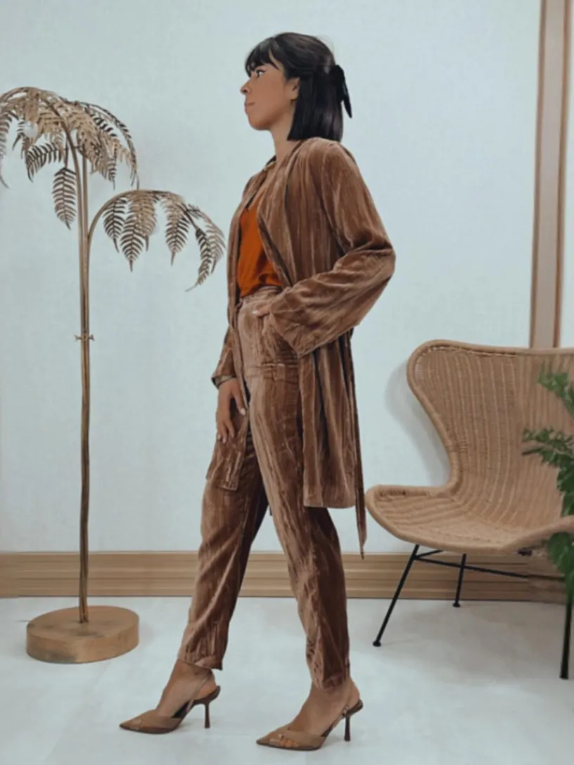 Pantalones De Mujer|Abrigos Y Chaquetas-Mariquita Trasquilá TRAJE TERCIOPELO VEGA