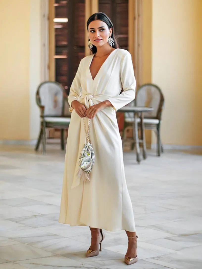 Vestidos Para Madres De Comunión|Vestidos De Novia-Mariquita Trasquilá VESTIDO ALMENDRA PALERMO BlancoHueso