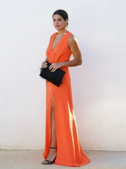 Vestidos De Graduación|Vestido De Puesta De Largo-Mariquita Trasquilá VESTIDO CORALINA Naranja