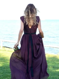 Vestidos De Dama De Honor|Vestido De Puesta De Largo-Mariquita Trasquilá VESTIDO ESMERALDA Berenjena