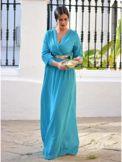 Vestidos De Graduación|Vestidos De Dama De Honor-Mariquita Trasquilá VESTIDO FIESTA LARGO A.L